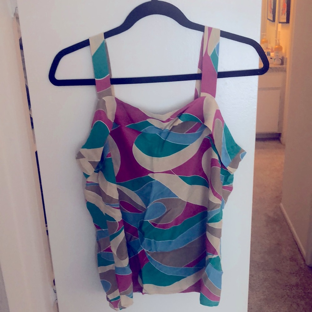 100% brushed silk camisole with folded top detail
